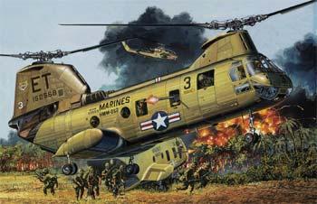model helicopters,model helicopter,1/48 CH-46A/D USMC/Vietnam Heli