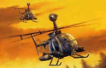 model helicopters,model helicopter,MD530G GUNSHIP -- Plastic Model Helicopter Kit -- 1/35 Scale -- #3526
