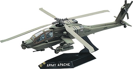 scale model aircraft,plastic airplane model kit,Apache Helicopter -- Snap Tite Plastic Model Aircraft Kit -- 1/72 Scale -- #851183