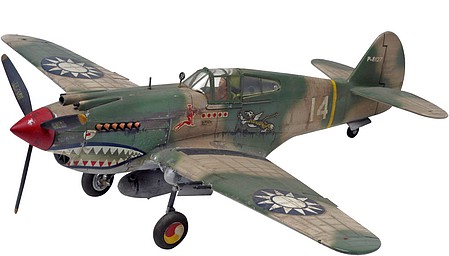 model planes,plastic airplane model,P40B Tiger Shark Aircraft -- Plastic Model Airplane Kit -- 1/48 Scale -- #855209