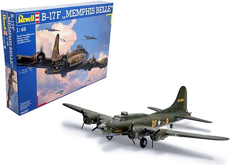 model planes,plastic airplane model,Boeing B-17F Memphis Belle -- Plastic Model Airplane Kit -- 1/48 Scale -- #04297
