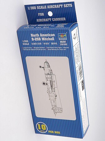 airplane model kits,B-25B Mitchell Aircraft Carrier Fleet (10) -- Plastic Model Airplane Kit -- 1/350 Scale -- #06201