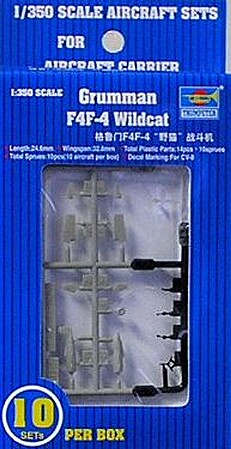 airplane model kits,F4F-4 Wildcat Aircraft Carrier Fleet (10) -- Plastic Model Airplane Kit -- 1/350 Scale -- #06202